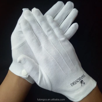 white cloth gloves