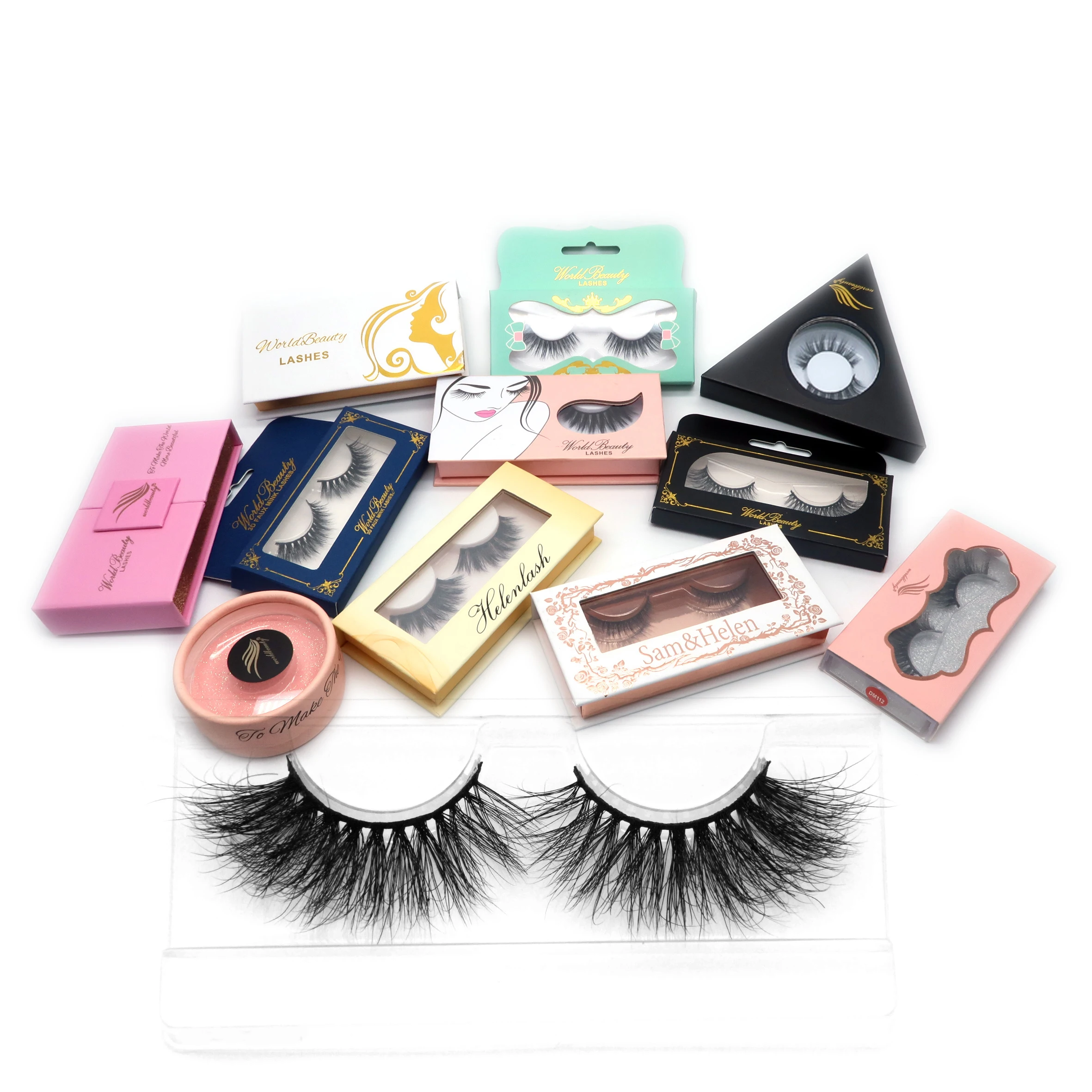 

Free Shipping Worldbeauty Supplier Luxury 25mm eyelash 3D Mink False Eyelashes, Black