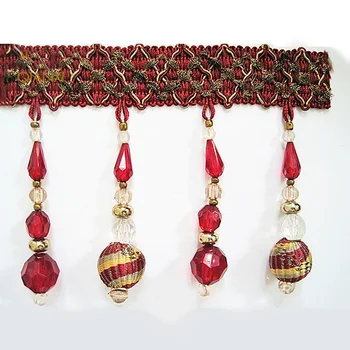 Hot Sell Beaded Tassel Fringe Trim For Curtain Buy Beaded