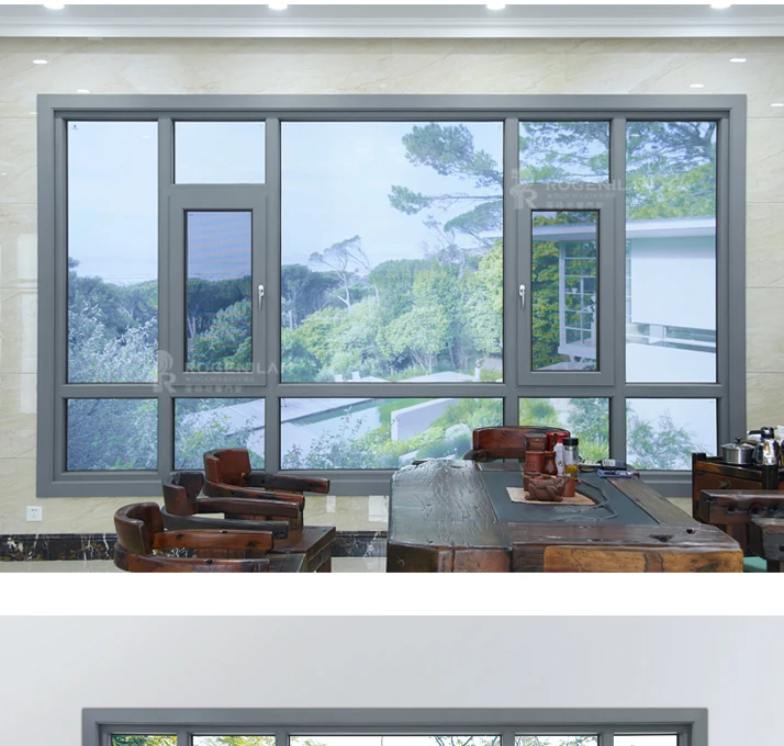ROGENILAN 140 series aluminium big floor to ceiling windows casement windows