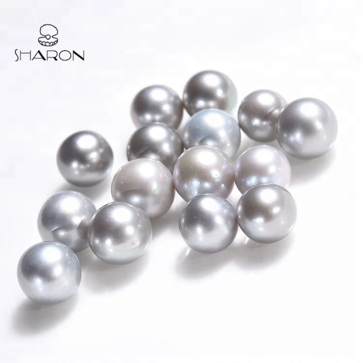 

Silver Grey 6-7mm Round Freshwater Loose Pearls no Hole Beads