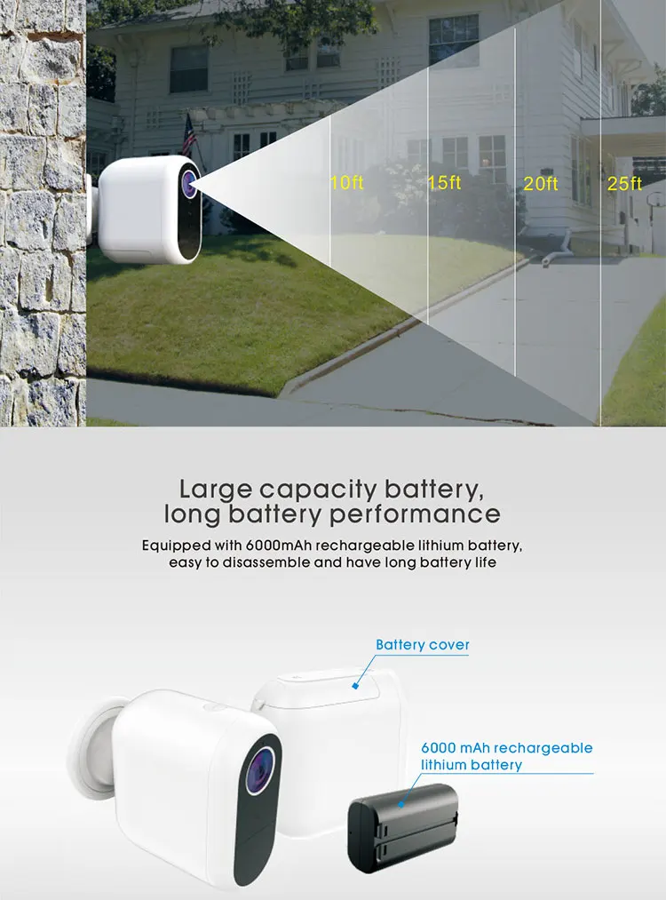 battery powered ip camera outdoor wifi waterproof