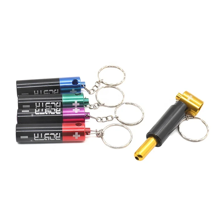 

Battery Shape Weed Smoking Pipe with Key Chains, As picture