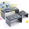 Black U Shape Acrylic Jewelry Display Rack for Makeup Holder in Plexiglass Material