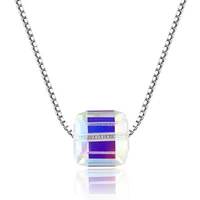 

Fashion 925 Silver Rotating Cube Pendants Necklaces Magic Necklace For Women Real jewelry