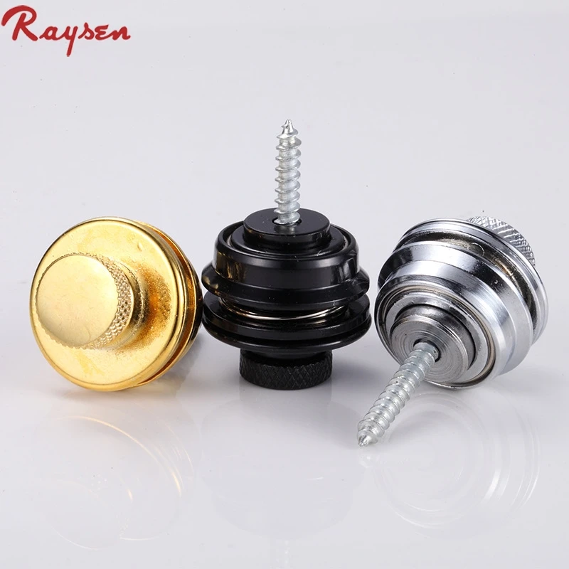 

Quality acoustic strap locks system guitar ukulele strap pins strap button black silver golden, Chrome silver;electrophoretic black;gold plated