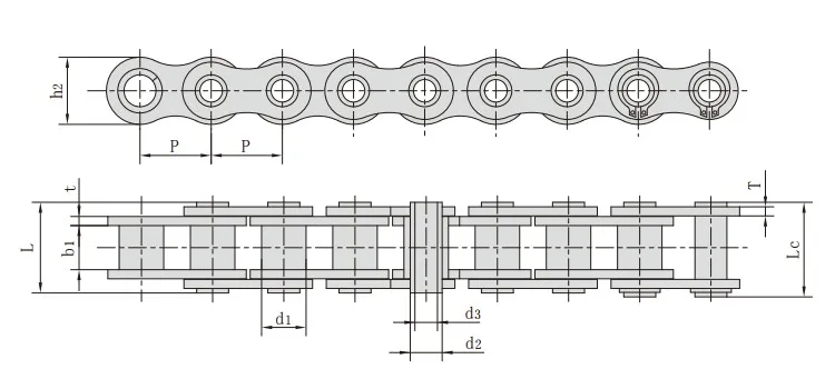 304stainless Steel 40hp Hollow Pin Driving Conveyor Bush Chain For Cnc ...