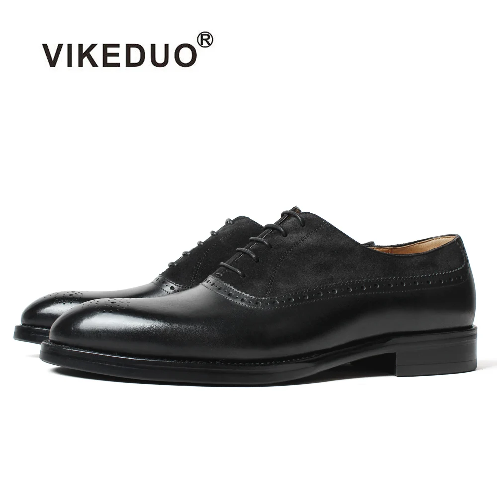 

Vikeduo Made In China Guangzhou Handmade Brogues Oxfords Man Latest Formal Shoes Mens Shoes Genuine Leather, Black