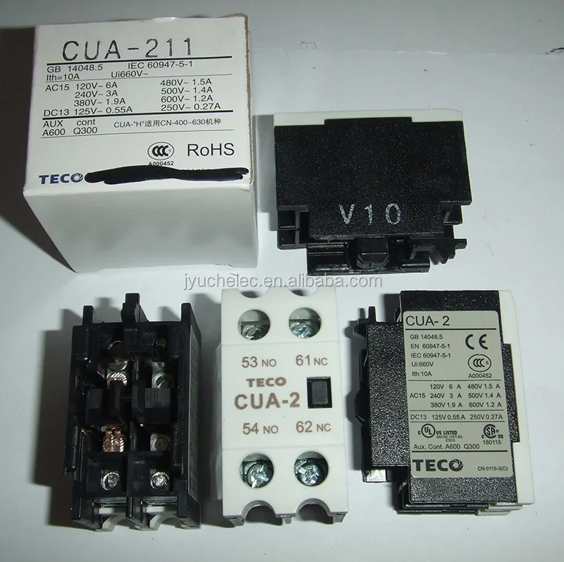 
Original teco AC contactor auxiliary contact CUA-2 