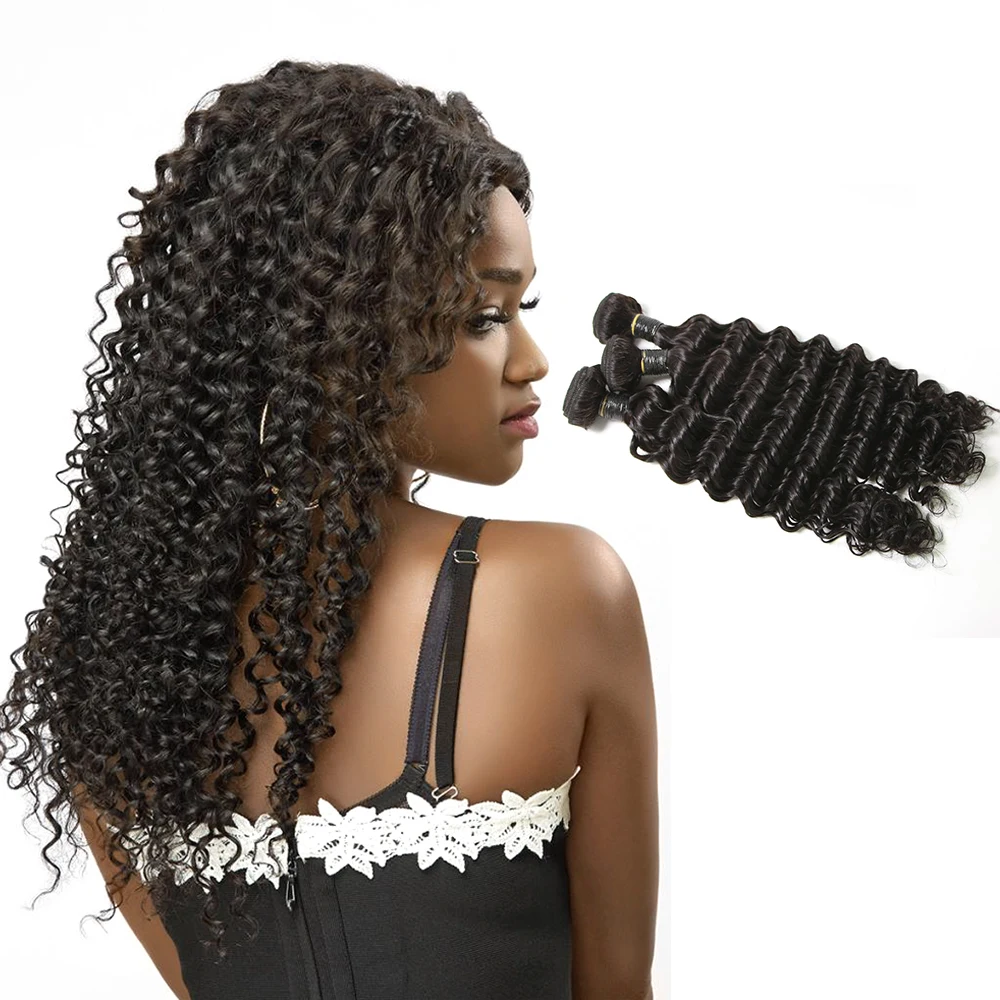 

Ideal hair arts Natural Deep Wave Human Hair Bundles Double Weft Remy Indian Hair, N/a