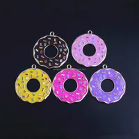 

RP-137 Donuts Alloy Custom Enamel Chunky Pendant Charm for Kids Necklace Bubblegum Jewelry 41MM