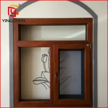 Новый дизайн yingchen дерево с алюминиевой облицовкой распашное Тройное стекло
