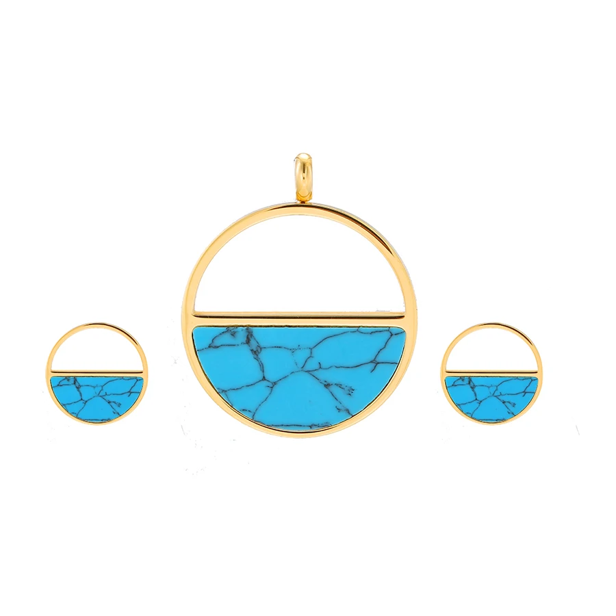 

S-138 XUPING Stainless Steel Jewelry 24K Gold Color No Stone Elegant Jewelry Set