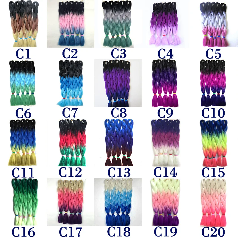 
Single Braids Hair 24 Inch 100g Three Tone Ombre Kanekalon Jumbo Braiding Hair Extension Wholesale Beauty China Manufacturer 