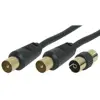 CAVO ANTENNA TV SPINA/PRESA NERO 5M + ADATTATORE SPINA/SPINA