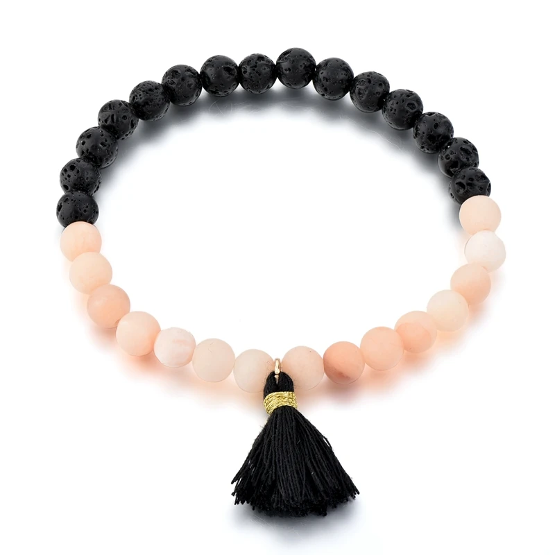 

tassel bracelet frosted moon stone bracelet matte natural stone bracelet