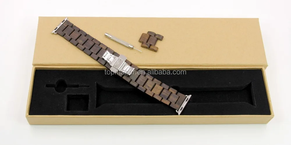 

Handmade Wooden Replacement Band for iWatch Wood Bands for Apple Watch 42mm 38mm, 4 color as pic