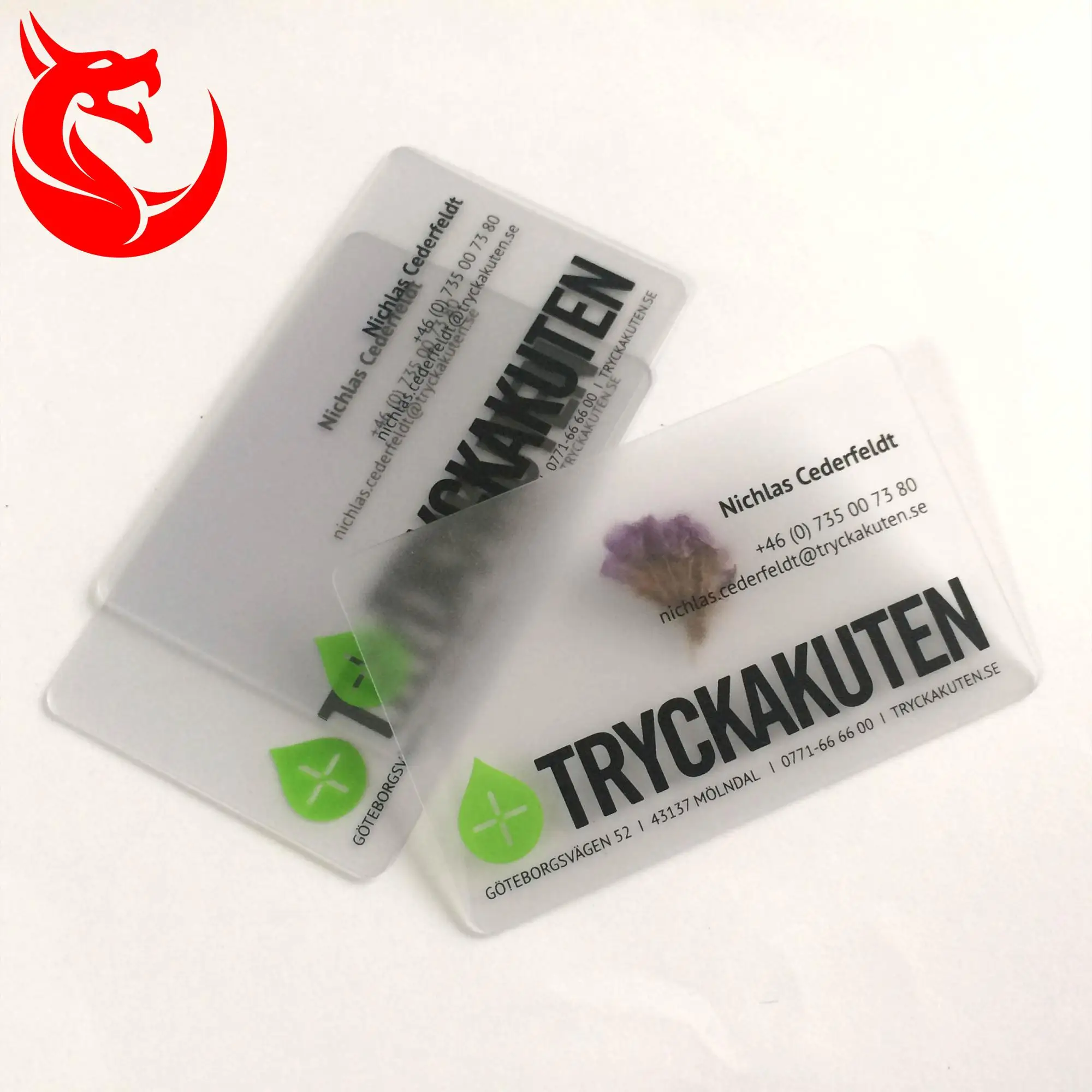 pvc clear frosted plastic business card