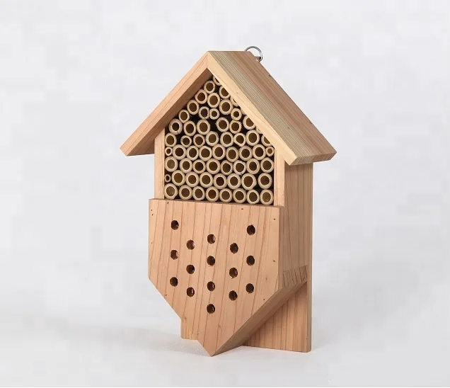 Bsci Outdoor Insect Home Cedar Wood Insect Hotel Mason Bee House Bee Nest Box For Garden