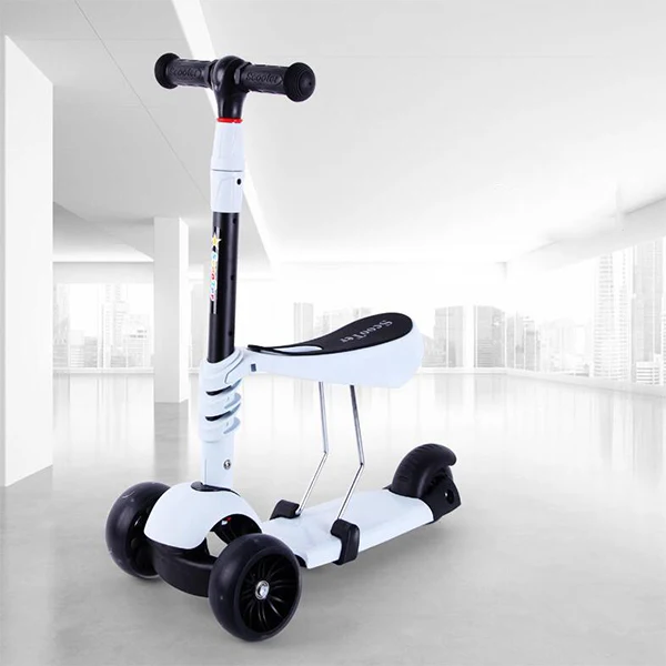

Amphibious seat kick scooter in various color