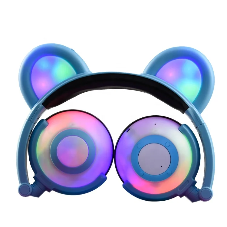 

Glowing Wireless Headphones Headset Handsfree Panda Ear Music With LED Light