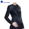 Round Collar Fashion Women's PU Leather Jackets without Pocket Cheap Leather Jackets for ladies