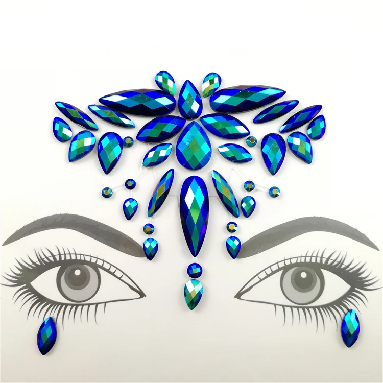 

Festival Party sticker Face Diamond Crystal Body Glitter face jewels, Colourful