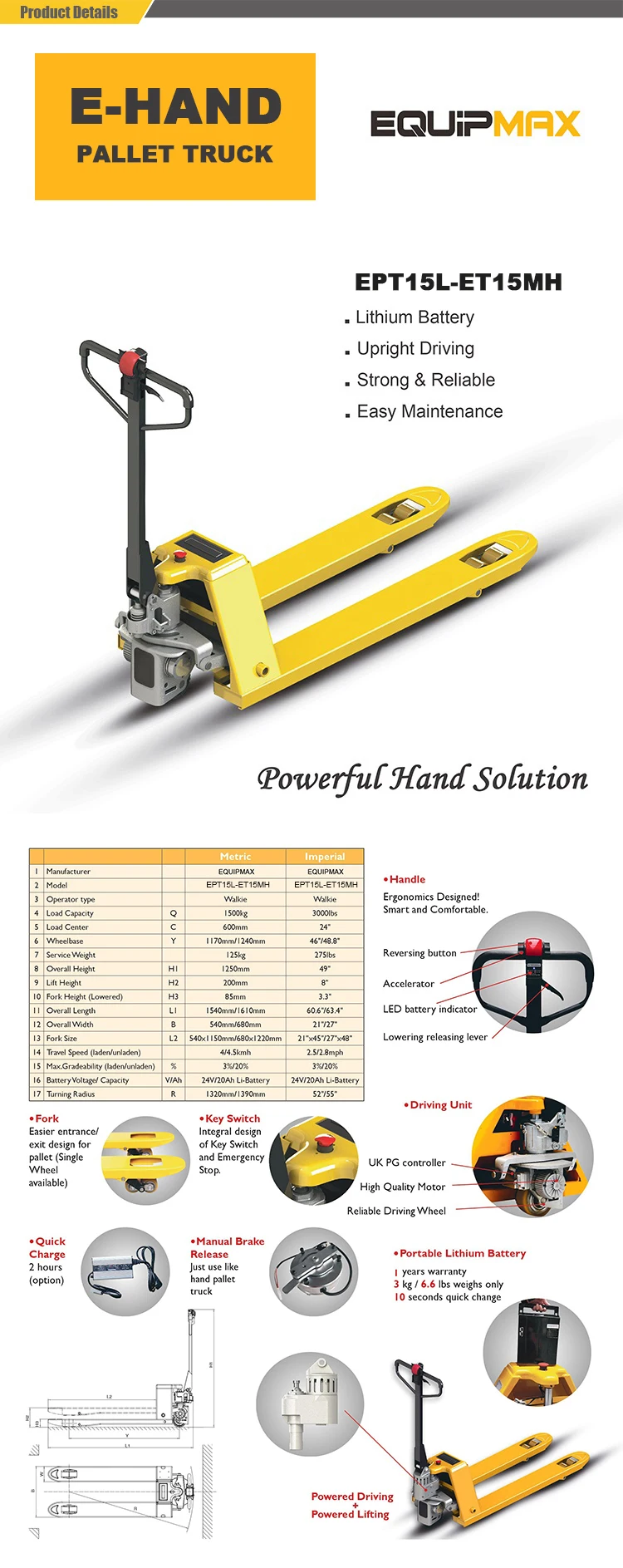 Half Automatic 1.5ton Walkie Electric Pallet Jack Buy Ce Pallet Jack