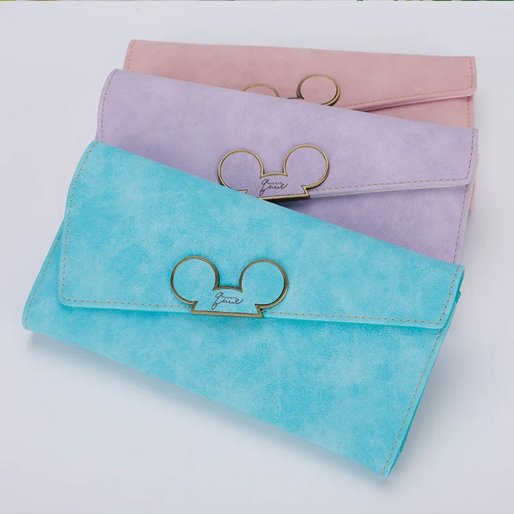 

High Brand Latest Design Women Card Holder Wallet Ladies Long Leather Cute Handbag Wallet, As shown