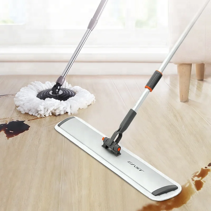 

Strong Microfiber Buckles Home Use Kitchen Magic Floor Mop, Cleaning Mop, Orange and gray
