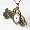 Antique Bronze Classic Cars Design Small Cute Mini Car Pocket Watch Bronze Pendant Old Car Pocket Watch For Children's Gift