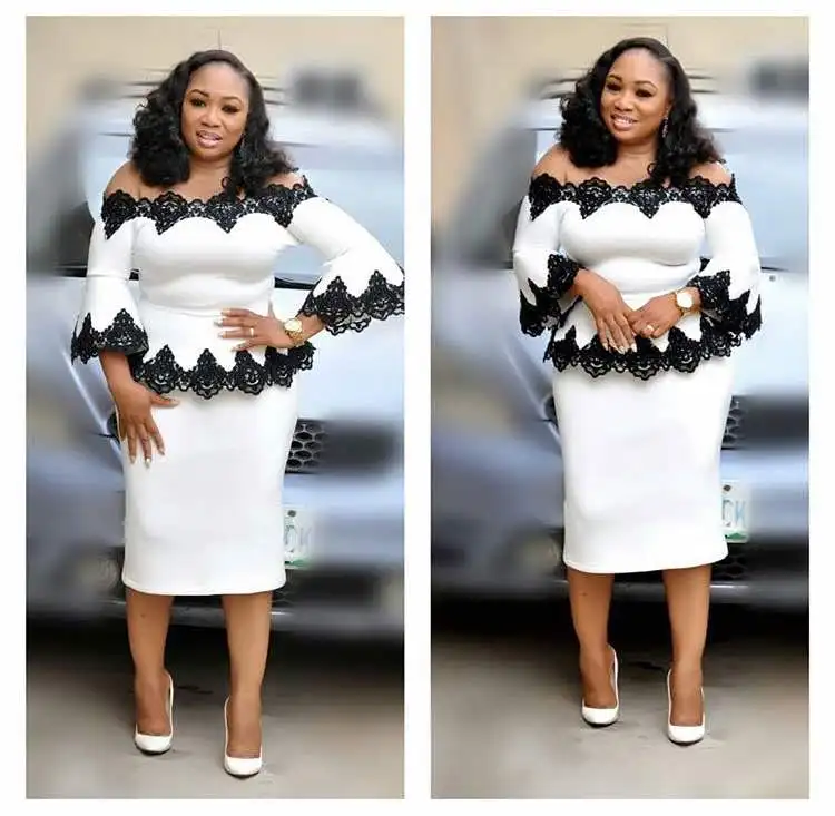 

good foam quality off shoulder black lace african hot sale skirt & blouse chic fashion
