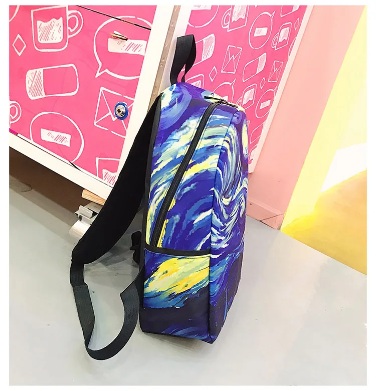 new custom-made famous painting backpack bag