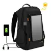 HAWEEL Flexible Solar Panel 14W Power Backpack Laptop Bag with Handle and USB Charging Port(Black)
