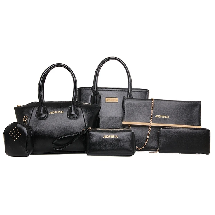 

Cheap Fashion Hand Bags Popular Vintage Pu Leather 6 Pcs Handbags Set for Women, As picture