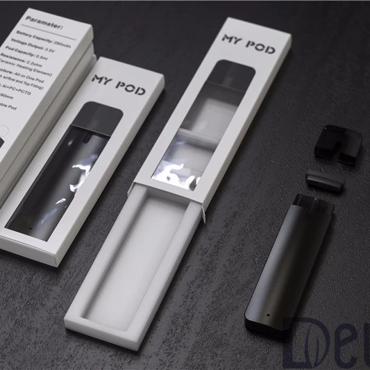 

newest mini electronic cigarette closed system ecig pod kit disposable vape pods, Black silver