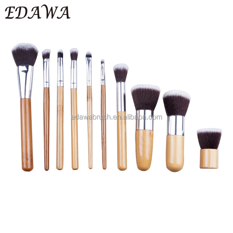 

High quality synthetic bamboo brushes makeup kit, Wood or customize