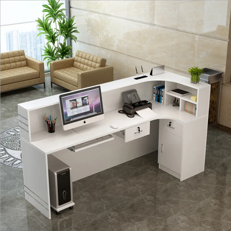 
Small cheap white modern salon reception desk 