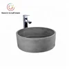 Natural rough stone concrete cement terrazzo wash basin cement bathroom vessel sink
