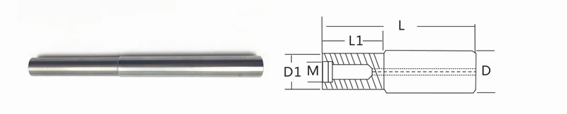 Tungsten Alloy Extensions With Milling Cutter Modular