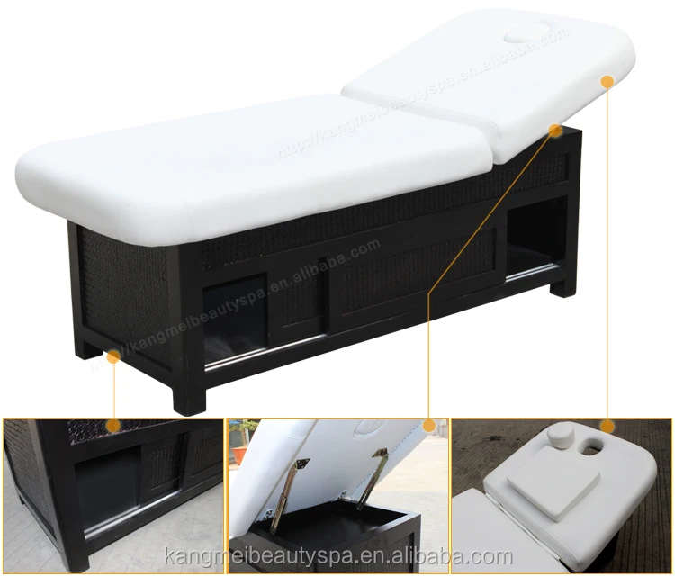 Wholesale Cheap Adjustable Beauty Salon Spa Facial Bed Massage Treatment Table With Storage