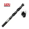 Carbon Steel Rolled Black Reduced Shank Double Flute Woodworking Hand Tools for Wood Precision Hole Drilling