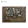 Primary taste iron 3d painting decorative united states map metal wall art sculpture