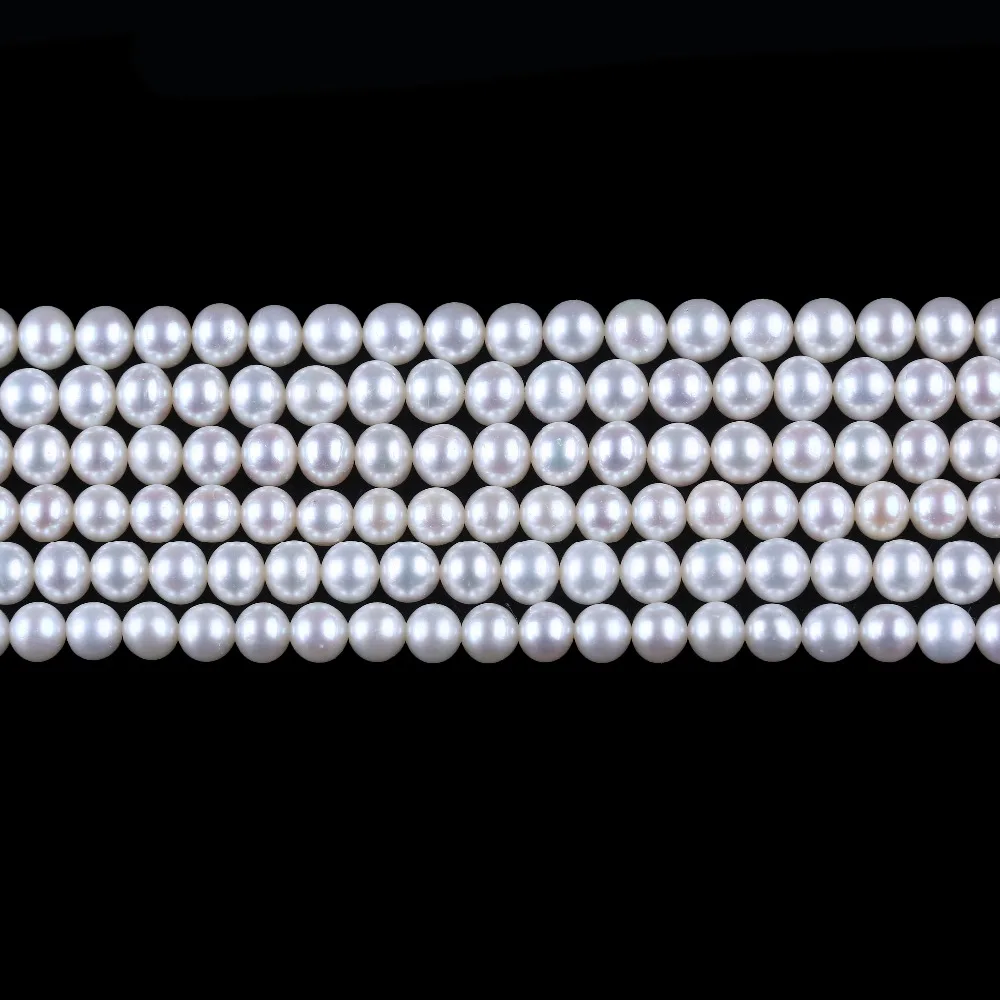 

Hot Wholesale Real Natural AAAA Grade  Round Shape Freshwater Pearl Strand For Jewelry, White