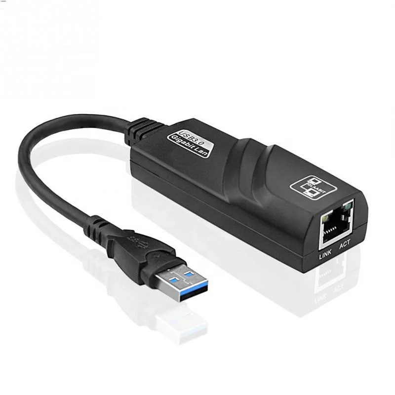 

High Quality 10/100/1000 Mbps USB 3.0 to Ethernet RJ45 Lan Gigabit Adapter, Black