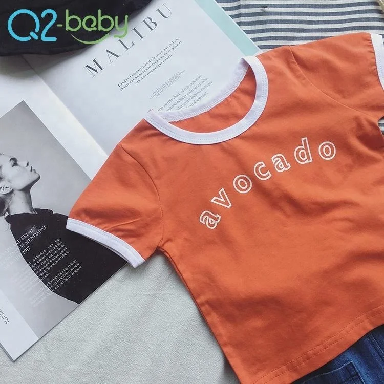 
Custom white casual cotton short sleeve letter print boy girl baby t-shirt for babies 