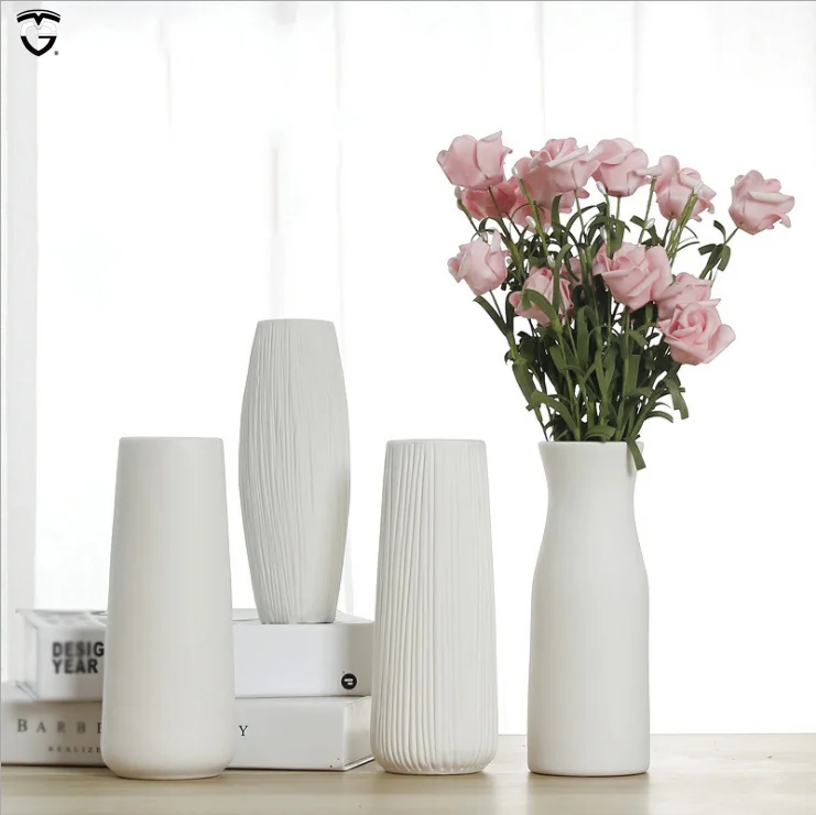 Floral Supply Online Decorative Glass Flower Vase For Or 8 White