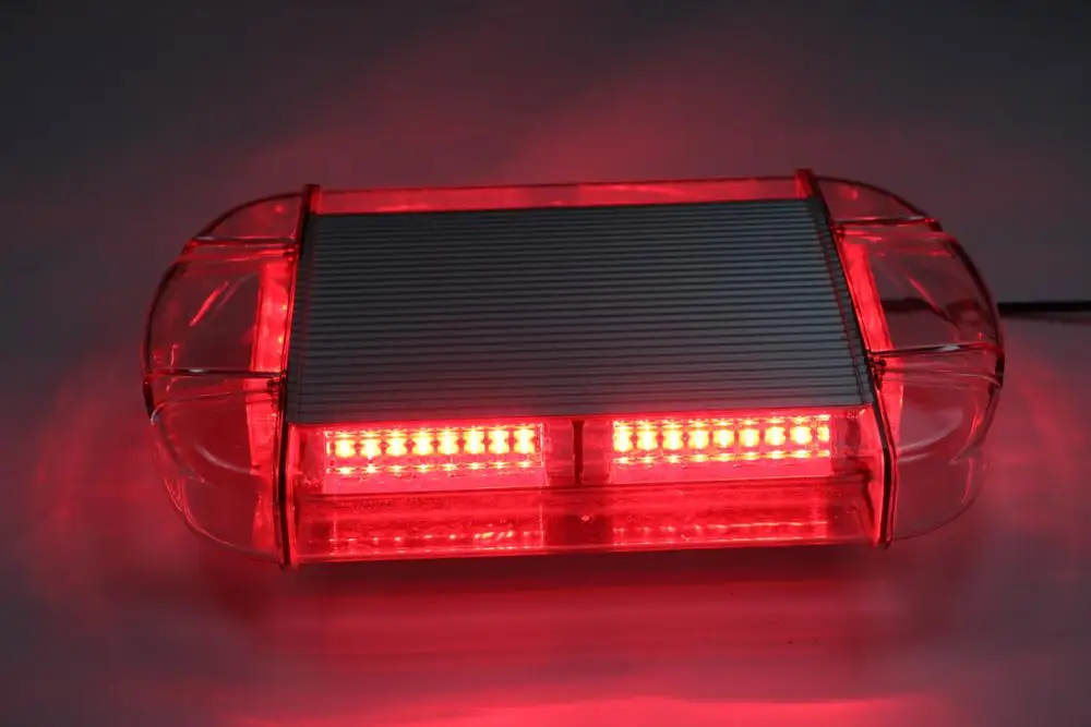 24w Super Bright Led Red Mini Lightbar Warning Light Bar Strobe Light
