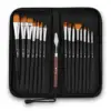 Professional 15pcs Art Supplies Paint Brush Set With A Lightweight Paint Brush Holder
