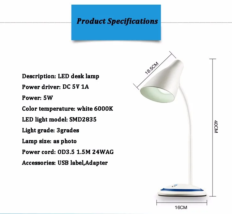 Electric Power Source Portable Led Desk Lamp For Home Decor Buy Led